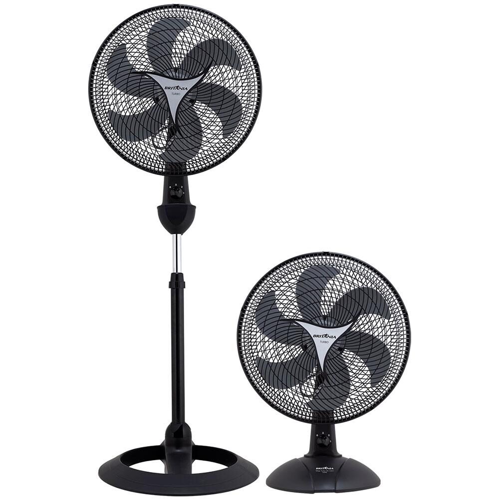 Ventilador de Coluna 40cm Britânia 2 em 1 Mega Turbo 40 6 Pás 3 Velocidades