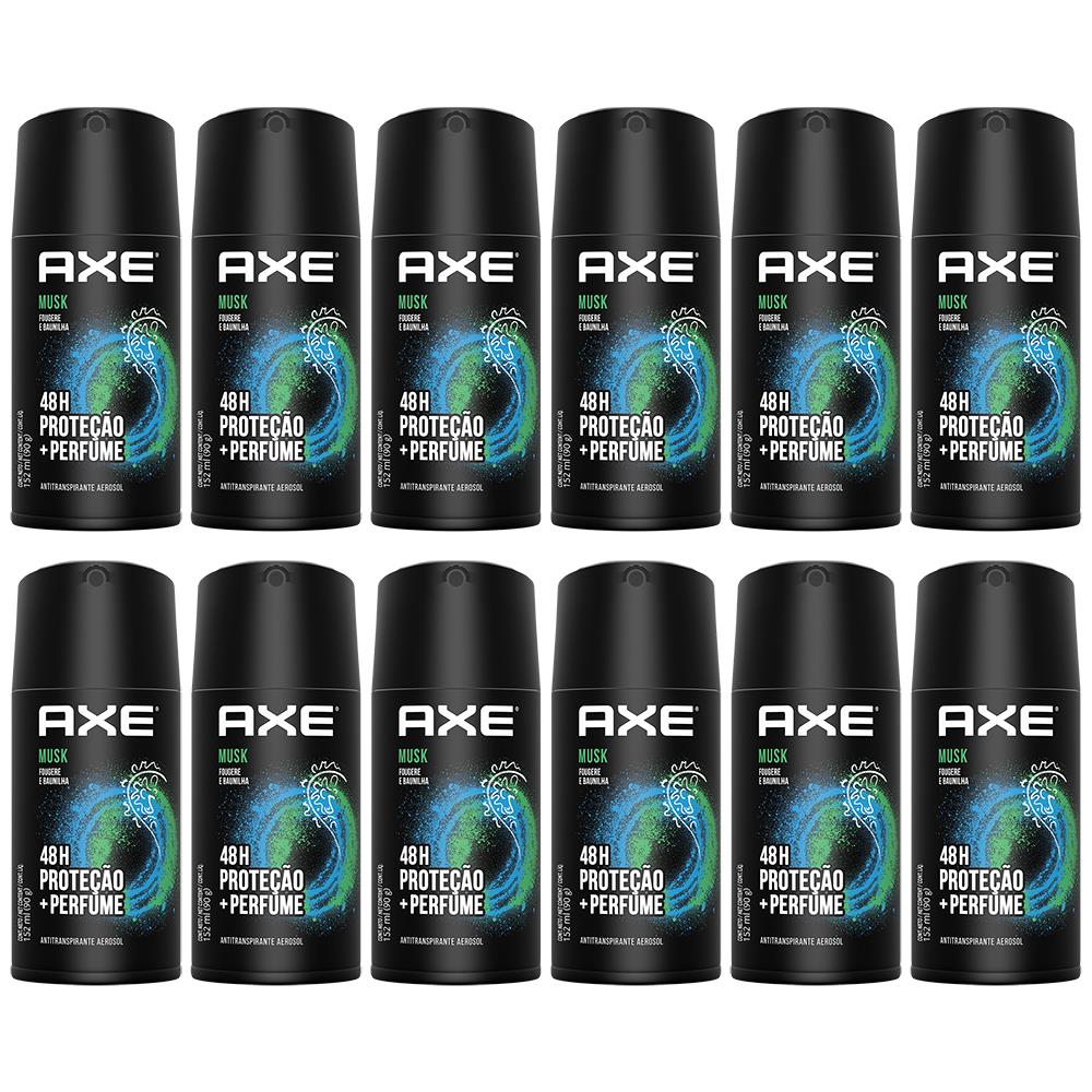 Antitranspirante Aerosol Axe Musk 152ml - 12 Unidades