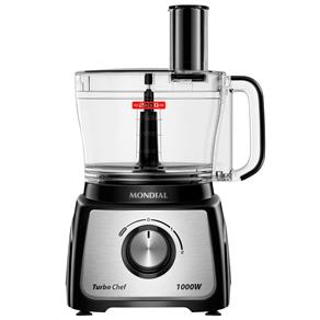 Multiprocessador de Alimentos Mondial Turbo Chef 7 em 1 MPN-01-BE com 2 Velocidades + Pulsar – 1000 W - 220V - 6