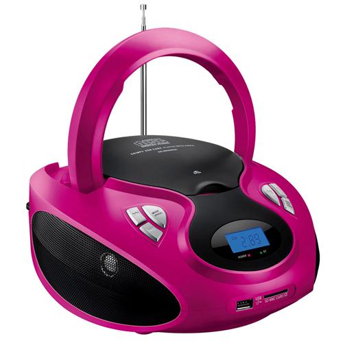 Menor preço em CD Player Multilaser Boombox Rádio FM Entradas USB Auxiliar Cartão Memória 20W - Rosa