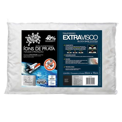 Menor preço em Travesseiro Fibrasca Block Base System Extravisco Ions de de Prata - Branco