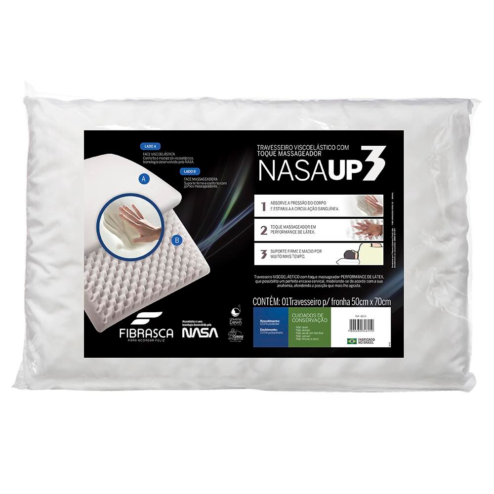Travesseiros Nasa Up3: Tecnologia NASA Viscoelástico com Suporte