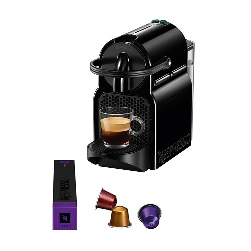 Cafeteira Nespresso Inissia D40 com Kit Boas Vindas - Preta + R$150,00 em cápsulas