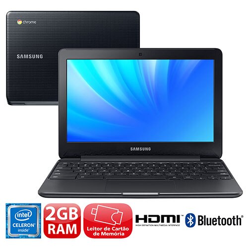 Menor preço em Notebook Samsung Dual Core 2GB 16GB eMMC Tela 11.6” Google Chrome OS Chromebook XE500C13-AD1BR