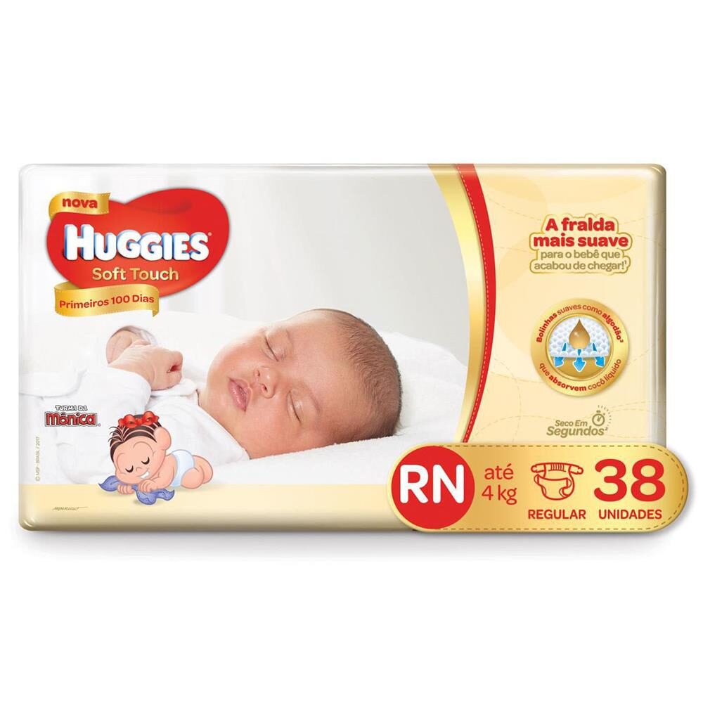 Fralda Huggies Soft Touch Mega RN 38 unidades