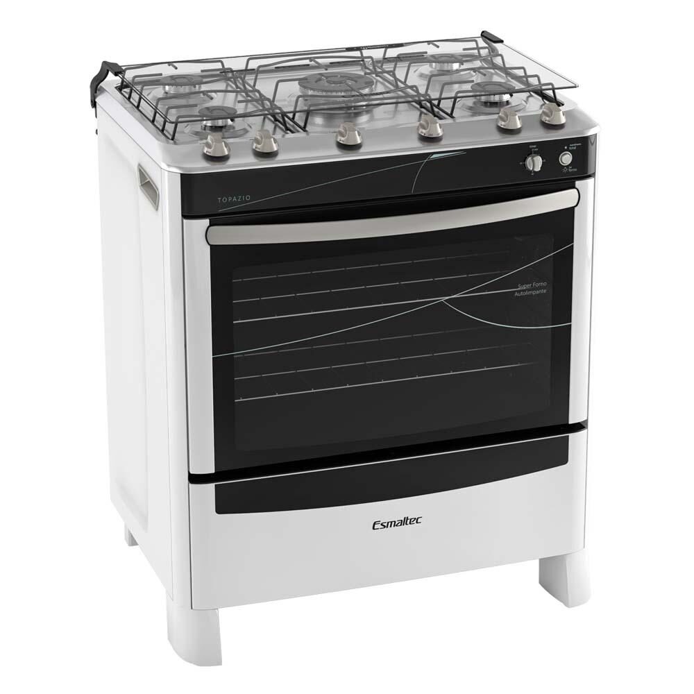 Fogão Esmaltec 5 Bocas Topázio com Timer Branco - Bivolt