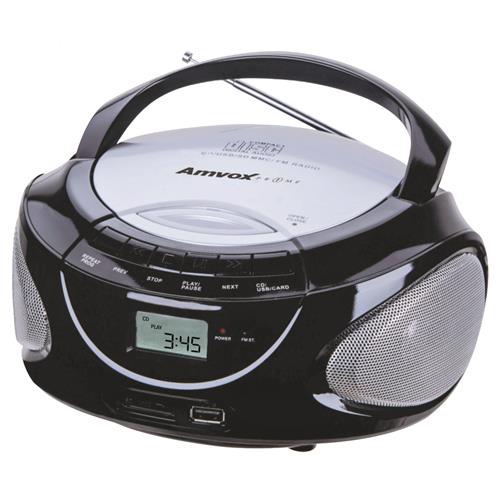 Menor preço em Som Portátil Amvox AMC590 New Rádio FM Entrada USB e Fone de Ouvido – 200W