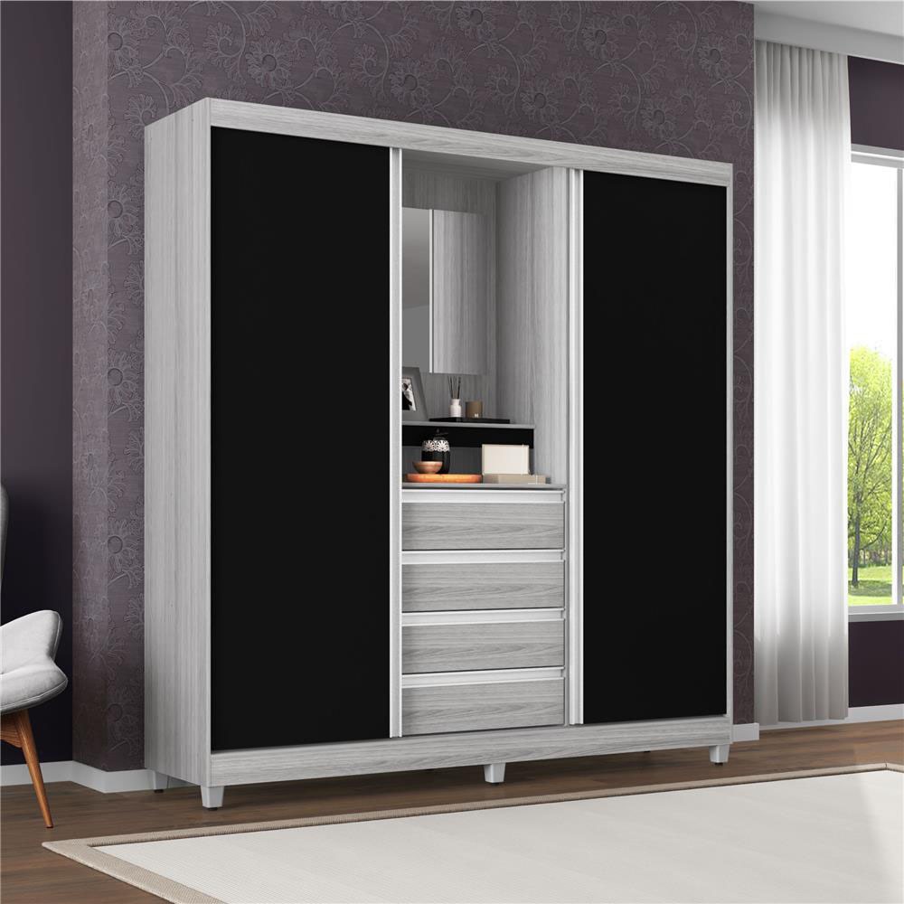 Guarda-Roupa Bartira Fortaleza II com 2 Portas de Correr e 4 Gavetas