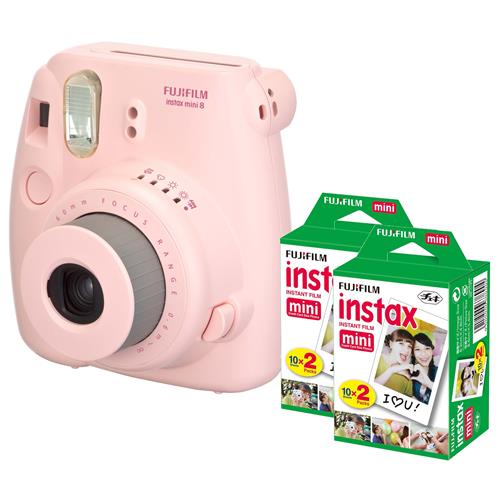 Camera Instantanea Fujifilm Instax Mini 8 Rosa 2 Filmes Instantaneos Fujifilm Instax Pack Com Unidades Cada Cameras Casas Bahia