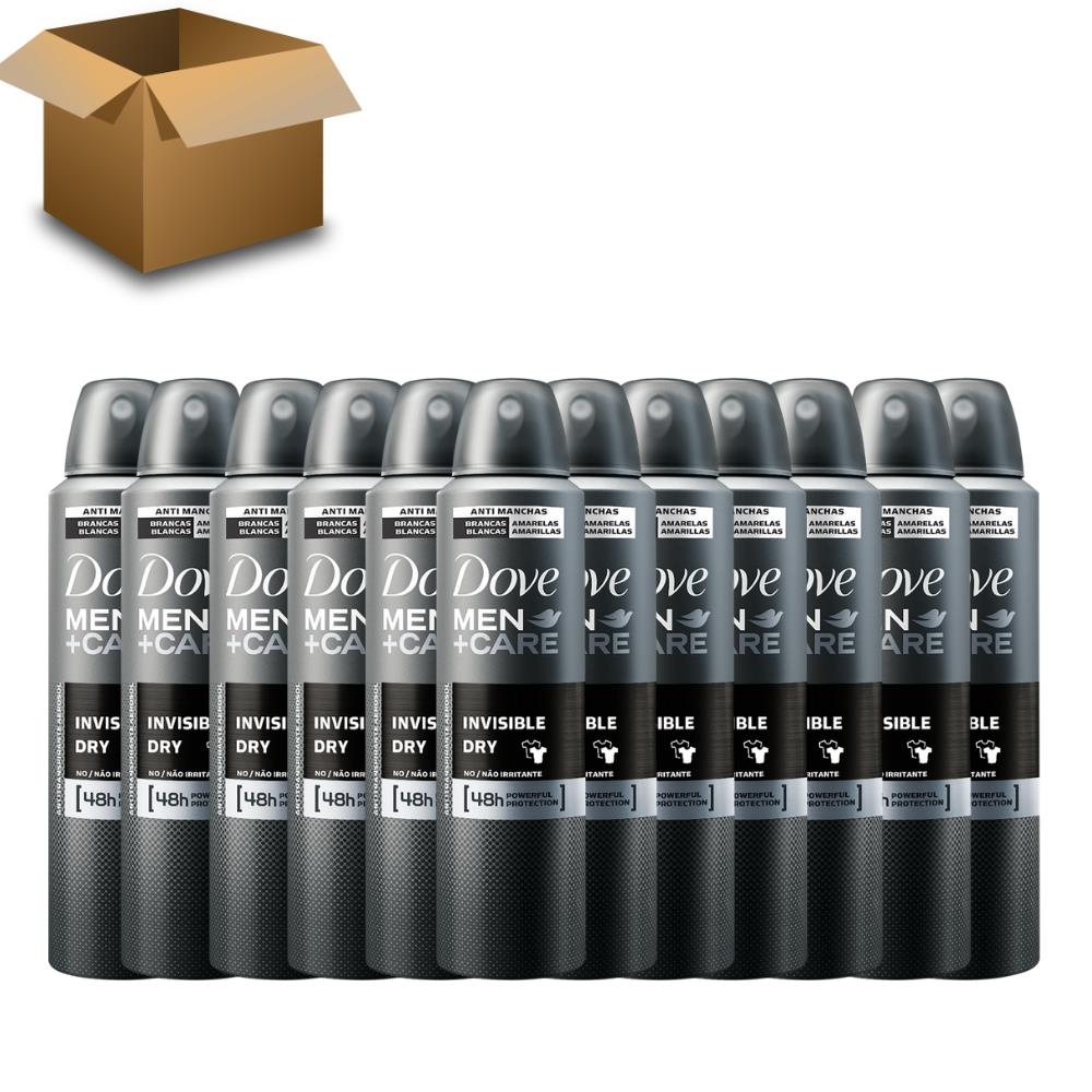 Desodorante Antitranspirante Aerosol Dove MEN+CARE 12 Unidades Invisible Dry 150ml