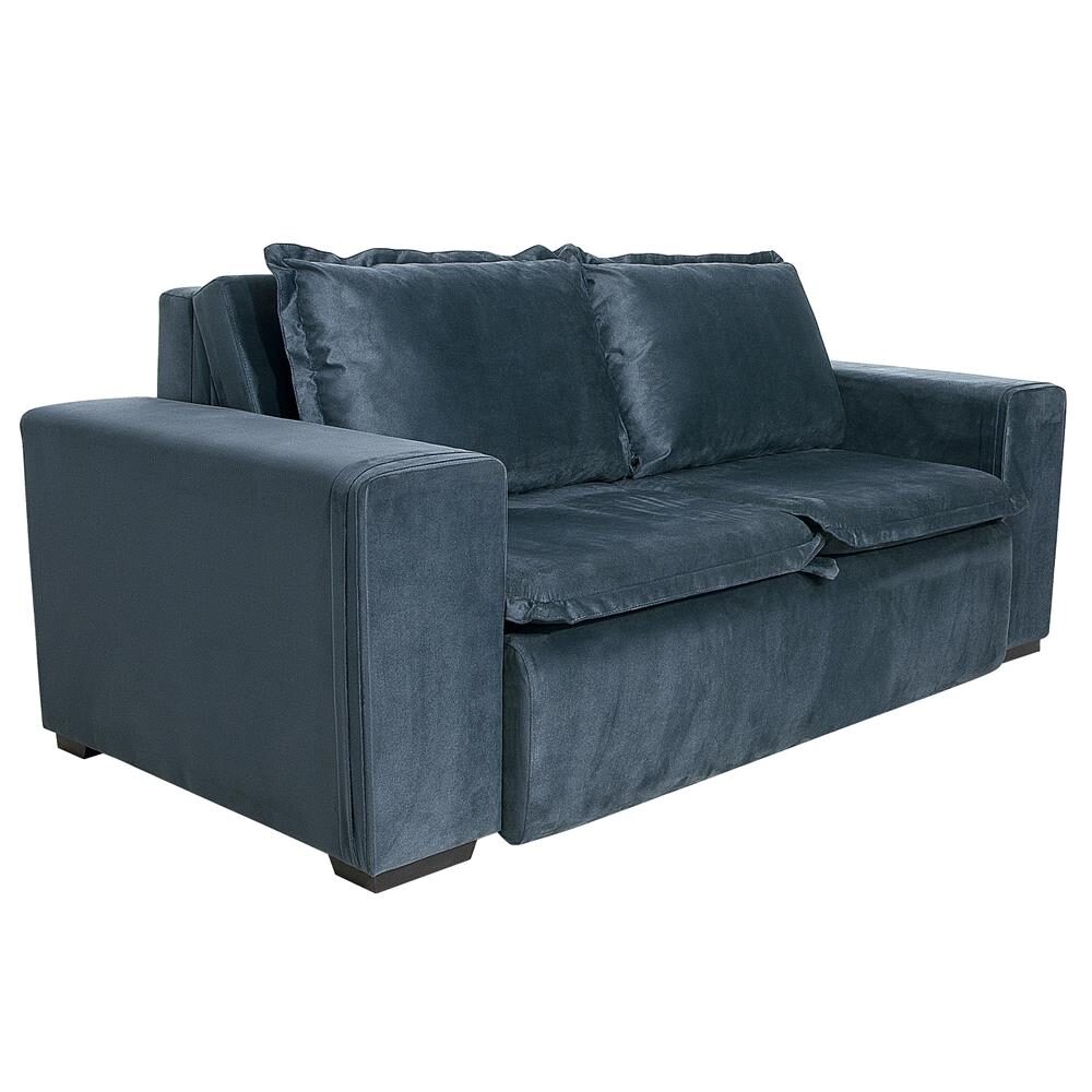 Sofácama Casal Luizzi Venice em Suede Azul Petróleo Shopping TudoAzul
