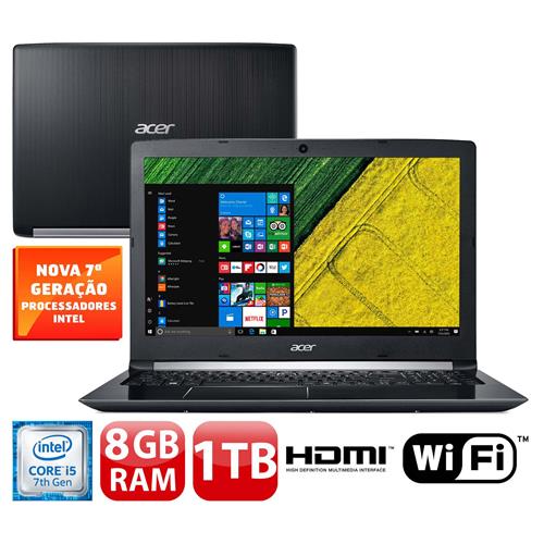 Notebook Acer Core i5-7200U 8GB 1TB Tela 15.6” Windows 10 Aspire A515-51-56K6 é boa?