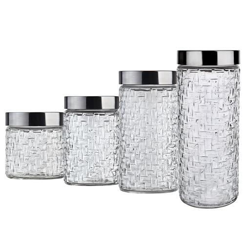 Conjunto de Potes Redondos Euro Home Rattan em Vidro e Inox – 4 Peças  é boa?