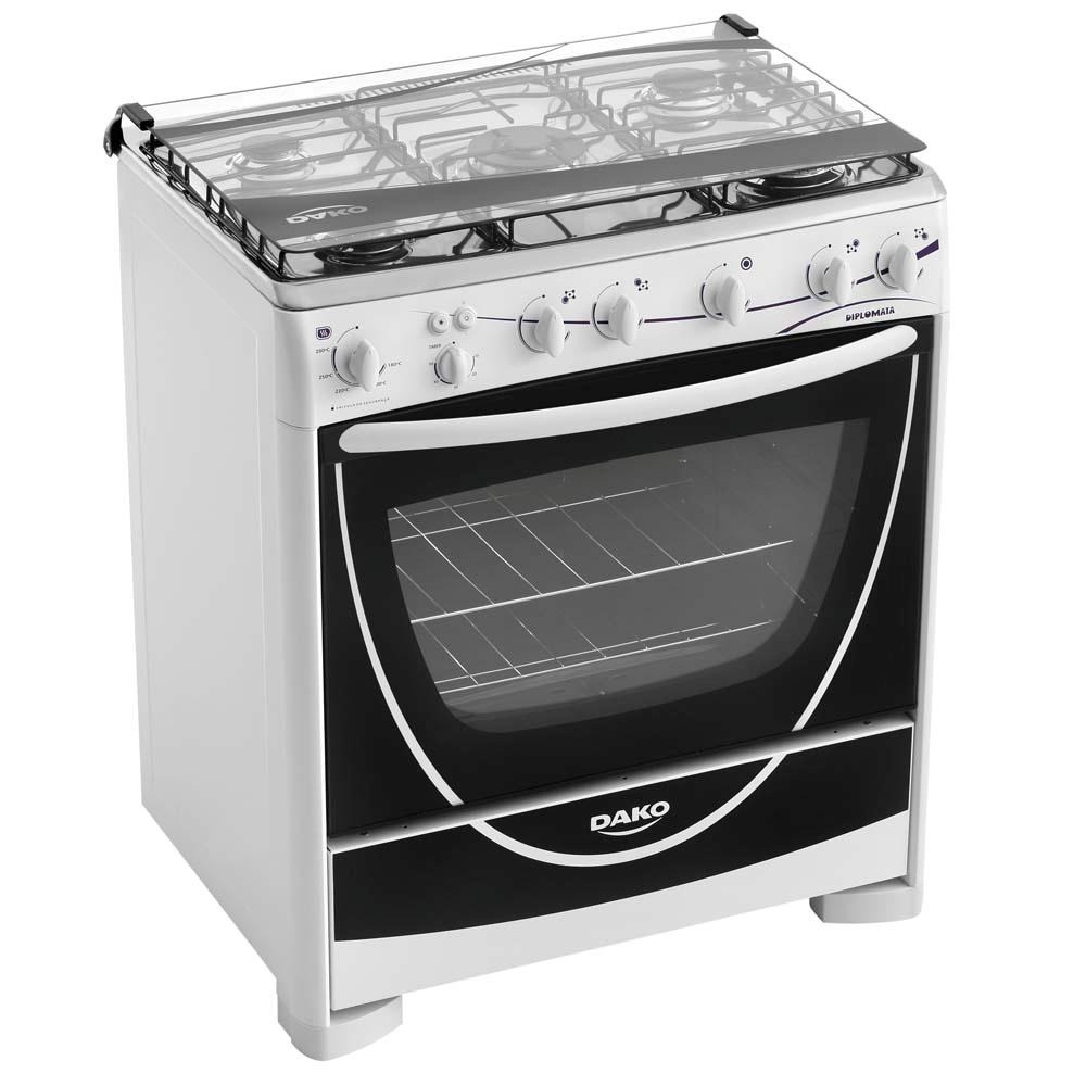 Fogão Dako 5 Bocas Diplomata Branco Bivolt Piso 5 Bocas no