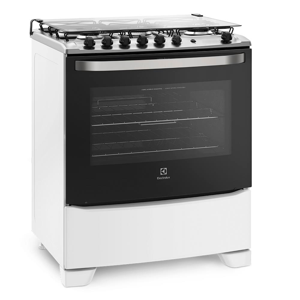 Fogão Electrolux 5 Bocas 76UBQ com Queimador Tripla Chama E Timer - Branco