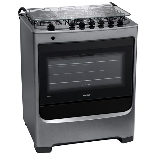 Fogão Consul 6 Bocas CFS6NAR com Tecnologia Cleartec - Inox