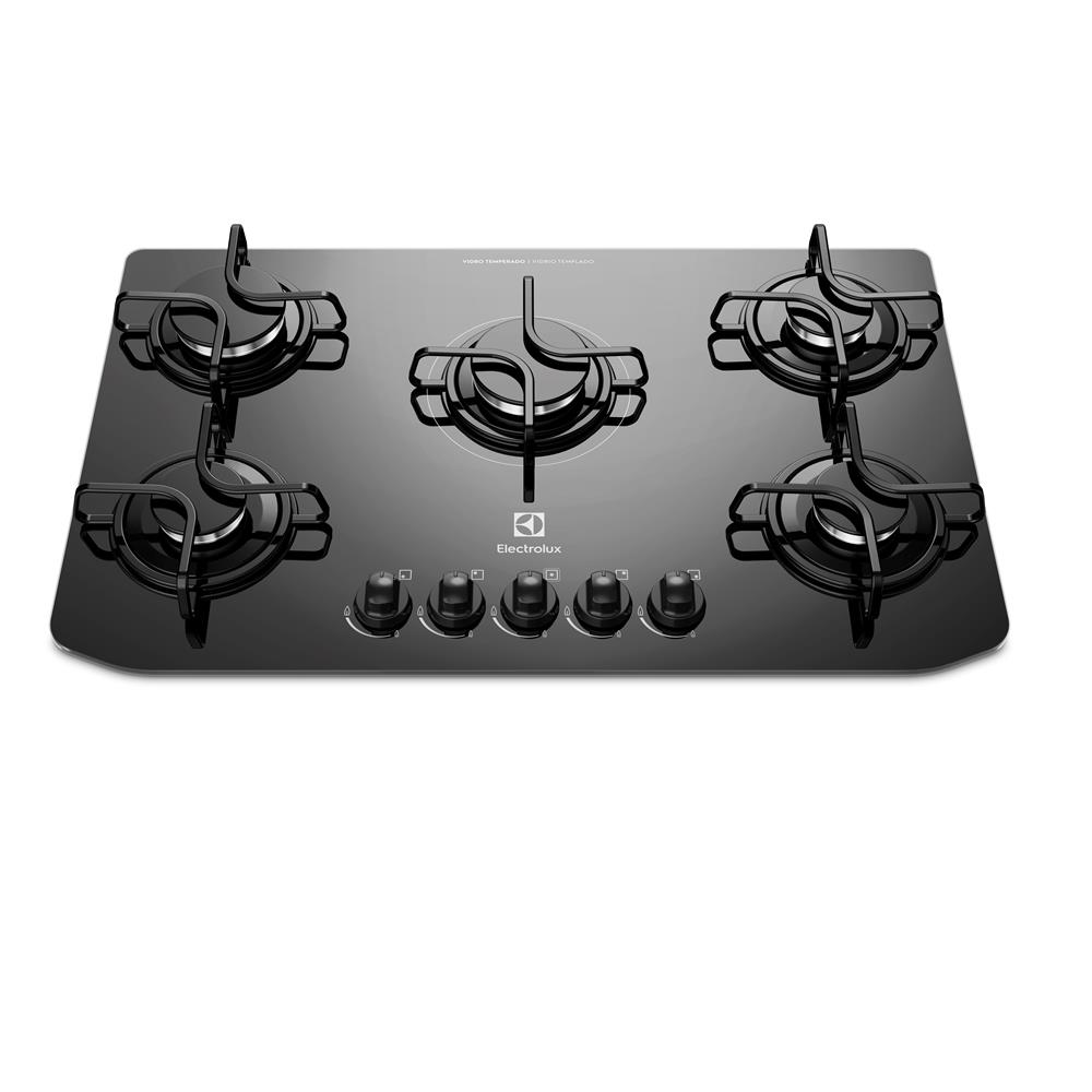 Cooktop a Gás Electrolux 5 Bocas GC70V com Mesa em Vidro Temperado