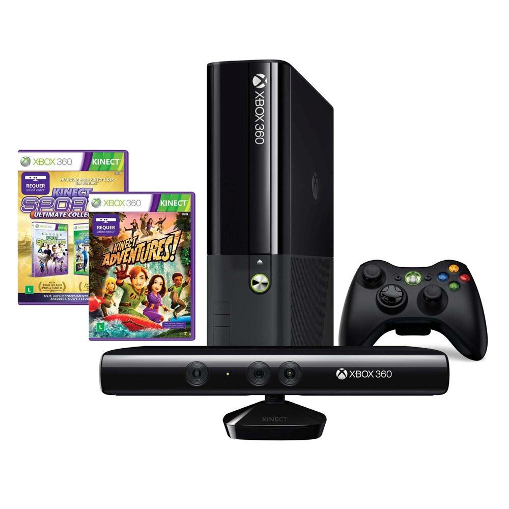 Console Xbox 360 4GB Kinect + Jogo Kinect Sports Ultimate ...