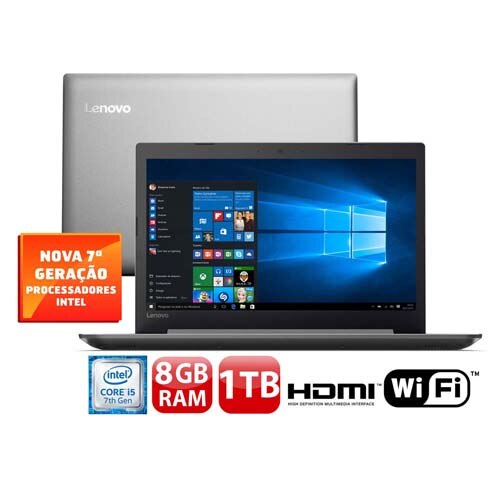 Notebook Lenovo Core i5-7200U 8GB 1TB Tela 15.6” Windows 10 Ideapad 320 é boa?