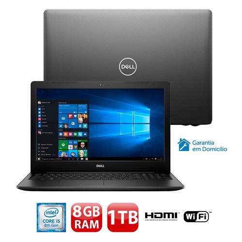 Notebook Dell Core i5-8265U 8GB 1TB Tela 15.6” Windows 10 Inspiron I15-3583-A3XP