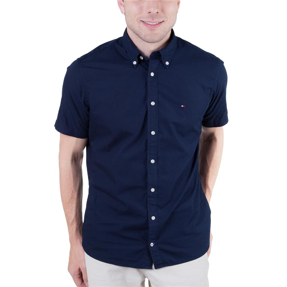 camisa social tommy manga curta