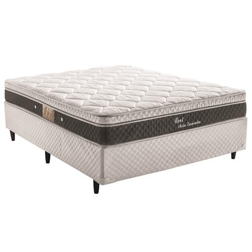 Cama Box Casal Herval + Colchão Casal Herval Vert com Pillow Top One Side e Molas Ensacadas 61x138x188 cm - Cinza/Branco Menor preço em Cama Box Casal Herval + Colchão Casal Herval Vert com Pillow Top One Side e Molas Ensacadas 61x138x188 cm - Cinza/Branco