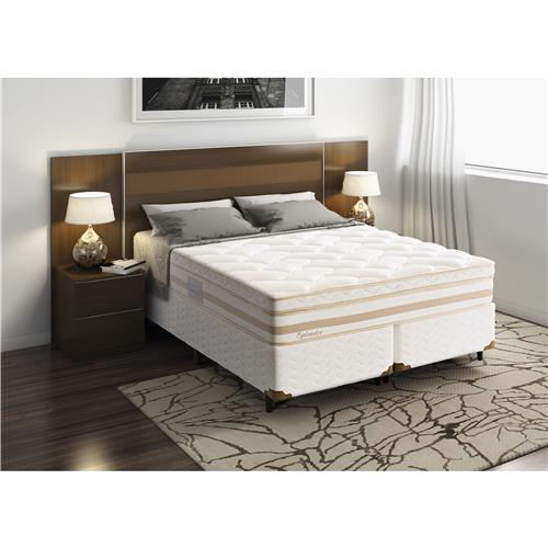Menor preço em Cama Box King Size + Colchão King Size Herval Esplendor com Molas Ensacadas 68x193x203 cm - Bege