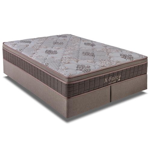Cama Box Queen Size Kappesberg + Colchão Queen Size Kappesberg X-Force com Molas Ensacadas e Euro Pillow 65x158x198 cm - Marrom Menor preço em Cama Box Queen Size Kappesberg + Colchão Queen Size Kappesberg X-Force com Molas Ensacadas e Euro Pillow 65x158x198 cm - Marrom