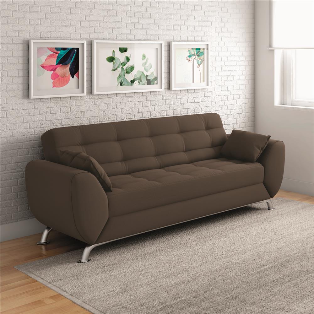 Sofá 3 Lugares Linoforte Larissa em Tecido Suede 204 cm de largura