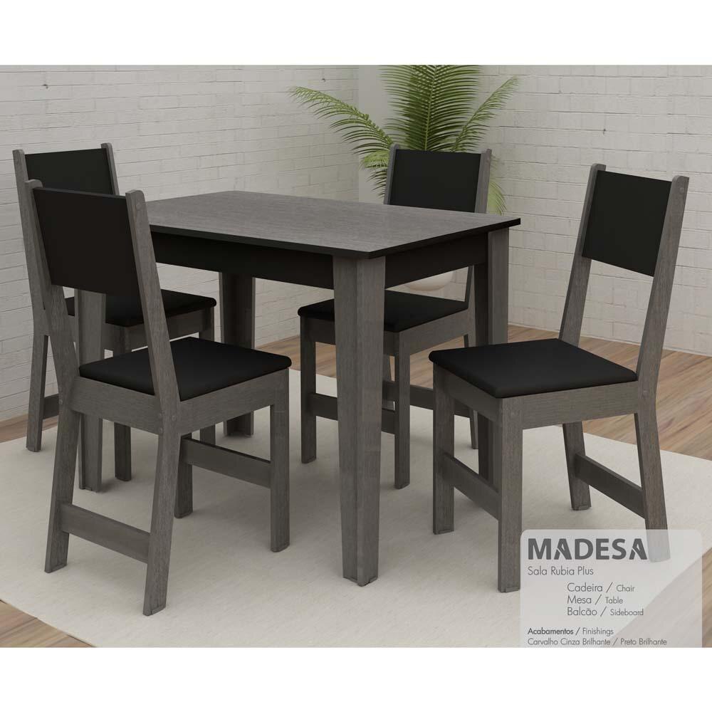 Mesa De Jantar Com 4 Cadeiras Madesa Rubia Conjuntos De Mesas E Mesa De Jantar Com 4 Cadeiras Madesa Rubia Conjuntos De Mesas E