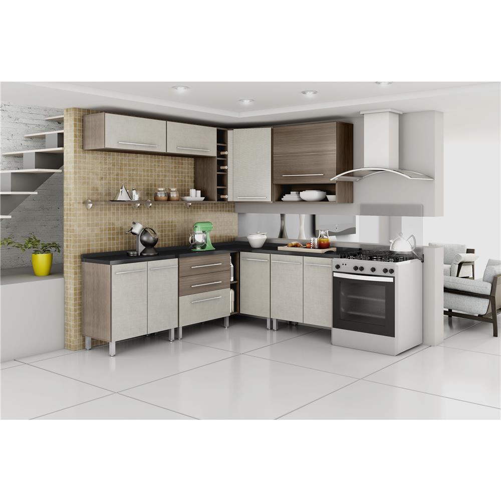 Cozinha Bartira Glamour Com 9 Portas E 3 Gavetas Madeirado Twist Cozinha Bartira Glamour Com 9 Portas E 3 Gavetas Madeirado Twist