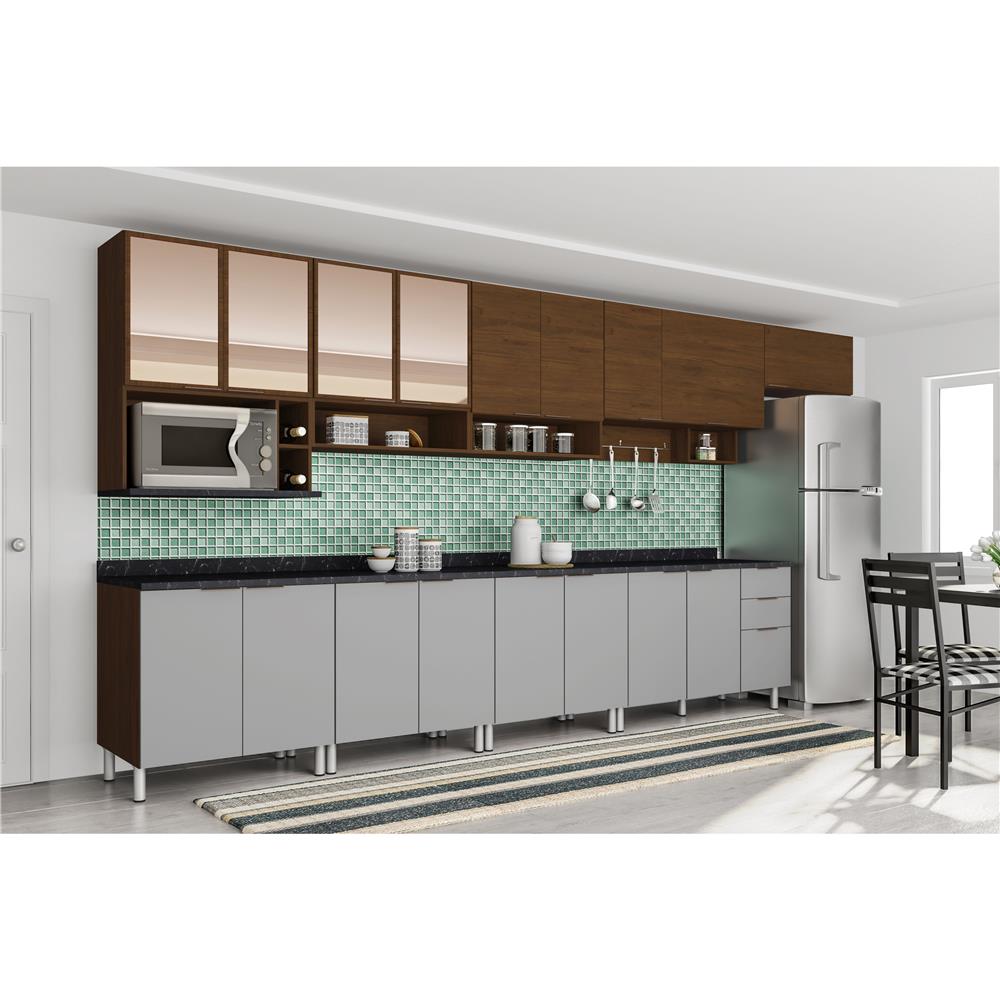 Cozinha Bartira Izabel Com 17 Portas E 3 Gavetas Grapia Platinum Cozinha Bartira Izabel Com 17 Portas E 3 Gavetas Grapia Platinum