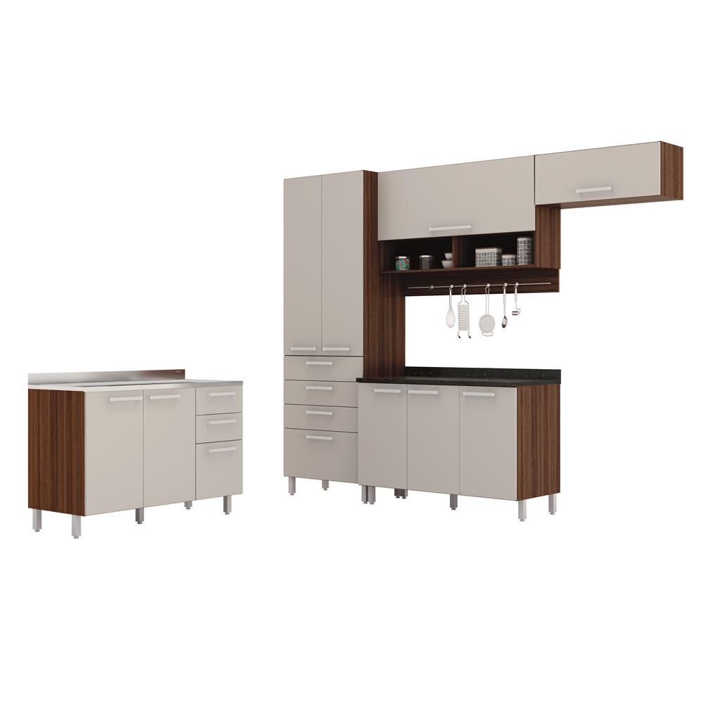 Cozinha Bartira Carla Plus Com 9 Portas 7 Gavetas E Pia Inox Cozinha Bartira Carla Plus Com 9 Portas 7 Gavetas E Pia Inox