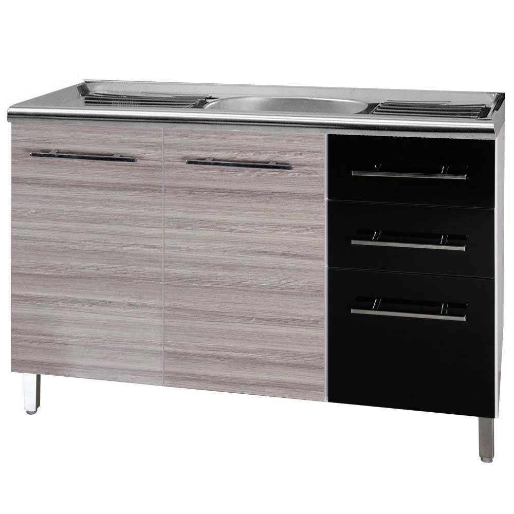 Balc O Para Pia Bartira Glamour Com 2 Portas E 3 Gavetas Cozinha Balc O Para Pia Bartira Glamour Com 2 Portas E 3 Gavetas Cozinha