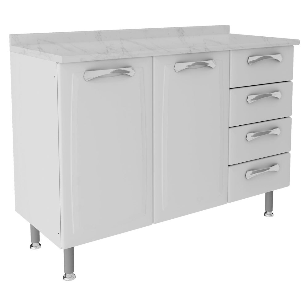 Gabinete Itatiaia Premium Com 2 Portas E 4 Gavetas Branco Cozinha Gabinete Itatiaia Premium Com 2 Portas E 4 Gavetas Branco Cozinha