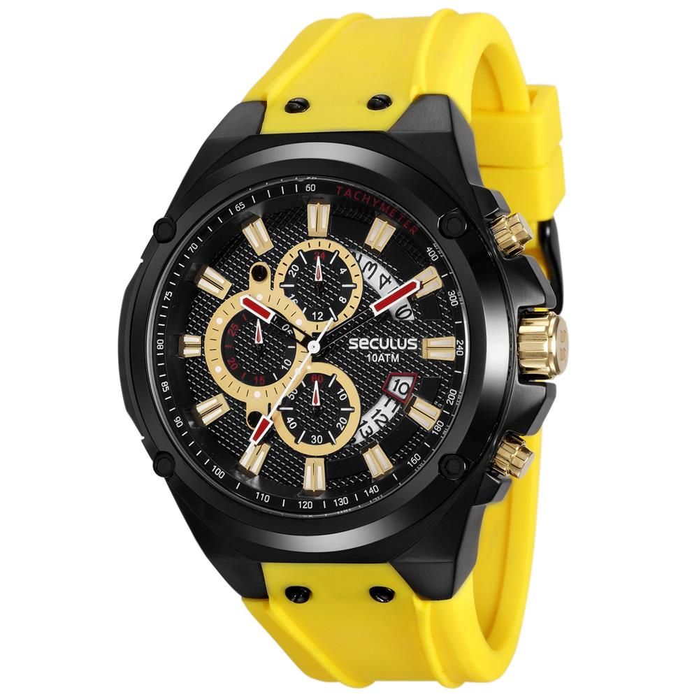 Relógio Masculino Analógico Seculus 20553GPSVPU1 – Amarelo ...