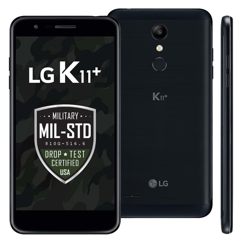 Smartphone LG K11+ Preto 32GB, Resistente à Impactos, Dual Chip, Tela de 5.3" HD, 4G, Android 7.0, Câmera 13MP e DTS: X 3D Som Imersivo