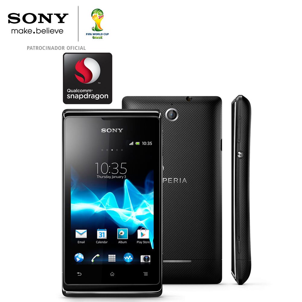 smartphone sony xperia e dual preto com dual chip tela de 3 5