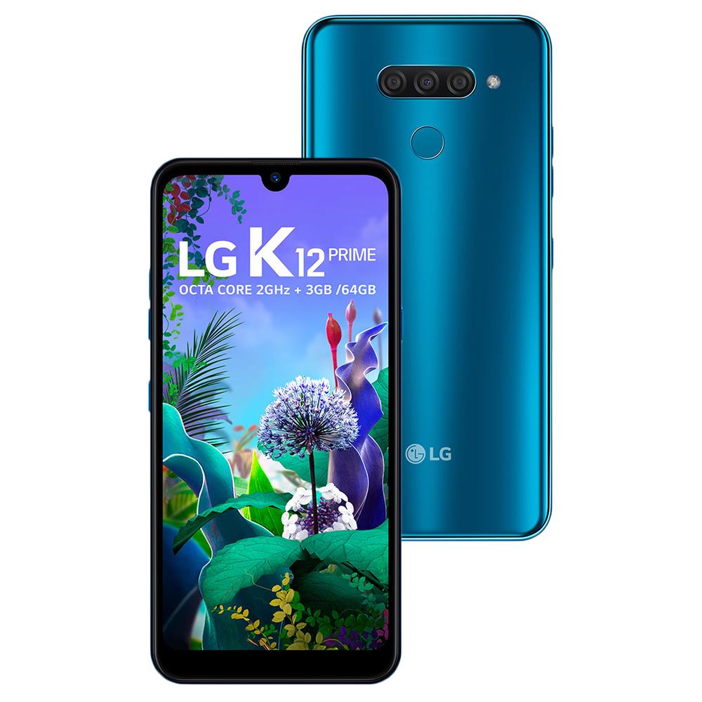 Smartphone LG K12 Prime Azul 64GB, Tela 6.26", Câmera Traseira Tripla com Inteligência Artificial, Android 9.0, Processador Octa Core e 3GB RAM