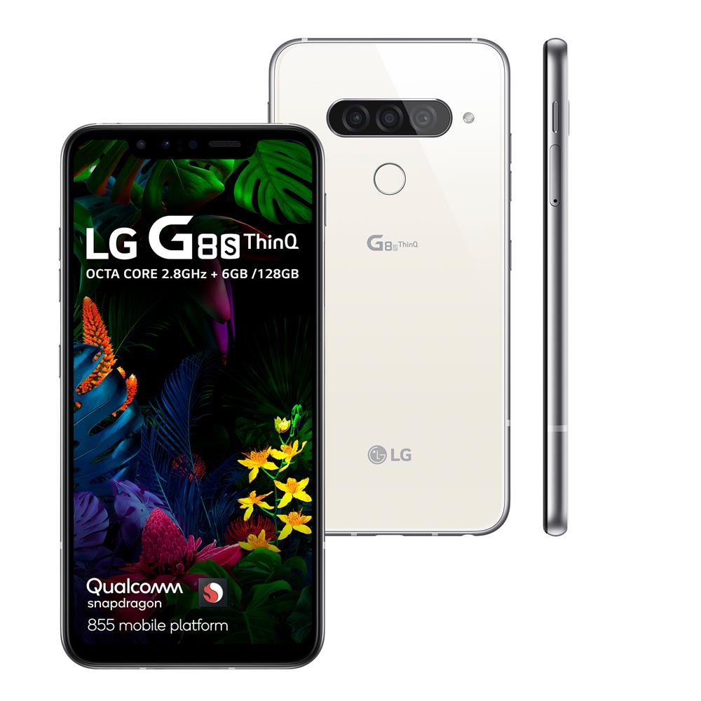 Smartphone LG G8S ThinQ Branco Tela 6.2" OLED 128GB 6GB de RAM Câmera Tripla 12MP 13MP e 12MP