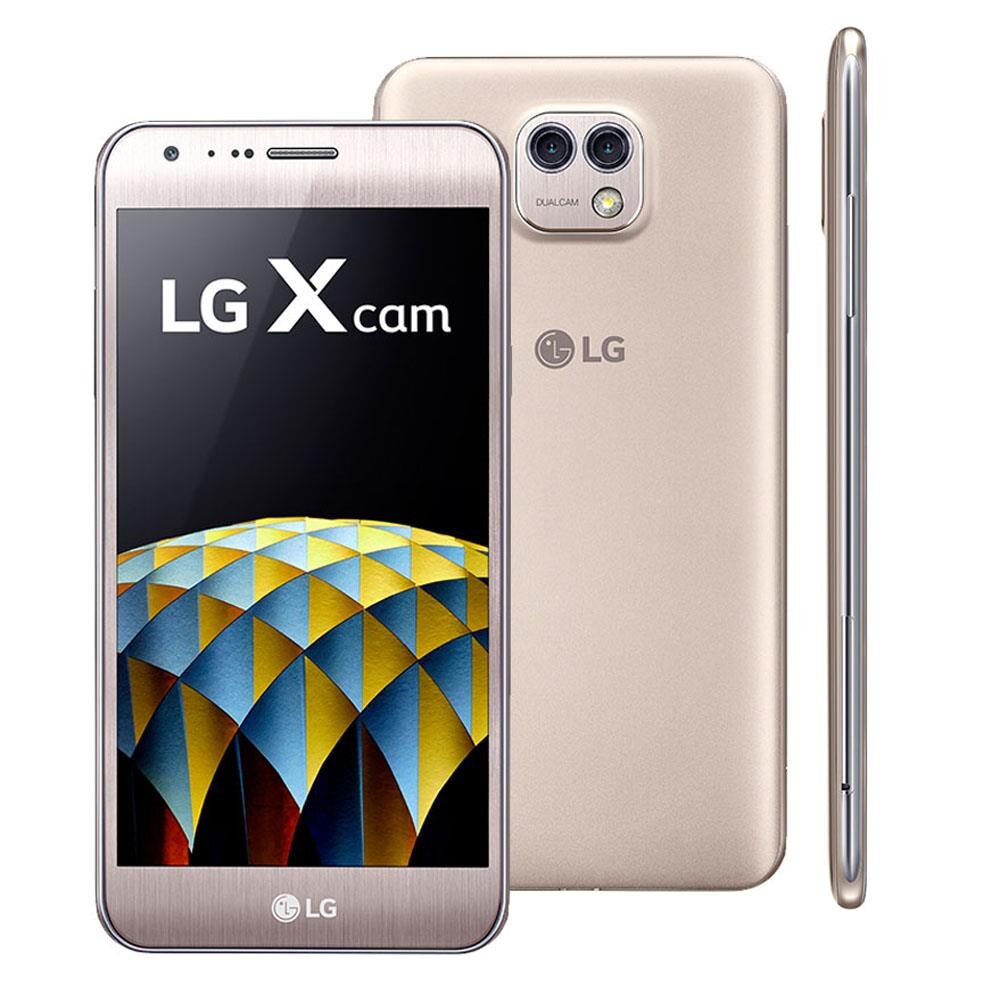 Smartphone Lg X Cam Dourado Com Duas Câmeras Traseira 16gb Tela De
