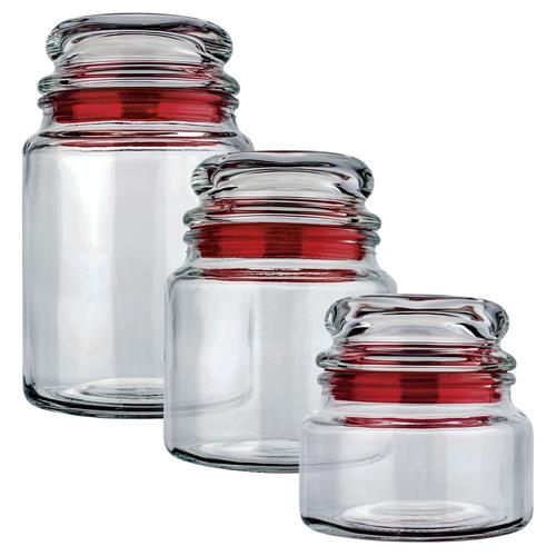 Conjunto de Potes Multiuso Euro Home Transparente/Vermelho em Vidro e PVC – 3 Peças é boa?