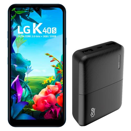 Smartphone LG K40S Azul 32GB + Carregador Portátil I2GO 10000mAh e 2 Saídas USB - Preto LG-K40S-3GB-32GB-AZUL-POWER-BANK-10-000-MAH-BSC Menor preço em Smartphone LG K40S Azul 32GB + Carregador Portátil I2GO 10000mAh e 2 Saídas USB - Preto LG-K40S-3GB-32GB-AZUL-POWER-BANK-10-000-MAH-BSC