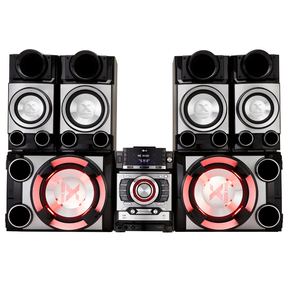 Mini System LG CM9520 com MP3, Entrada USB, Ripping, 2 Subwoofer e Dock