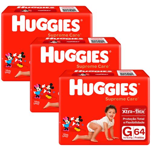 Fralda Huggies Turma da Mônica Supreme Care G - Kit com 192 Unidades
