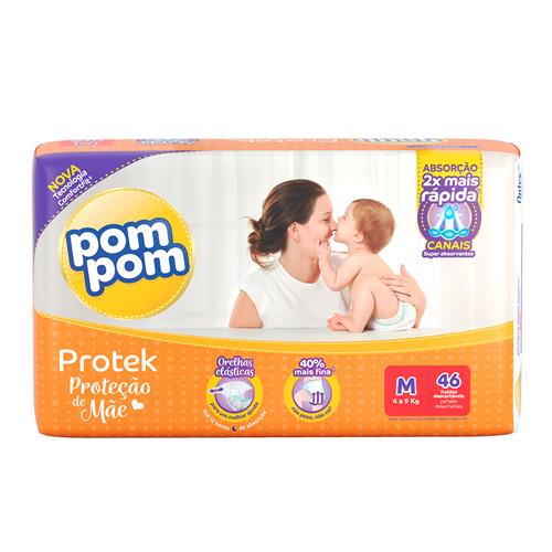 Fralda Pom Pom Protek Proteção de Mãe Mega com 46 unidades - Tamanho M é boa?
