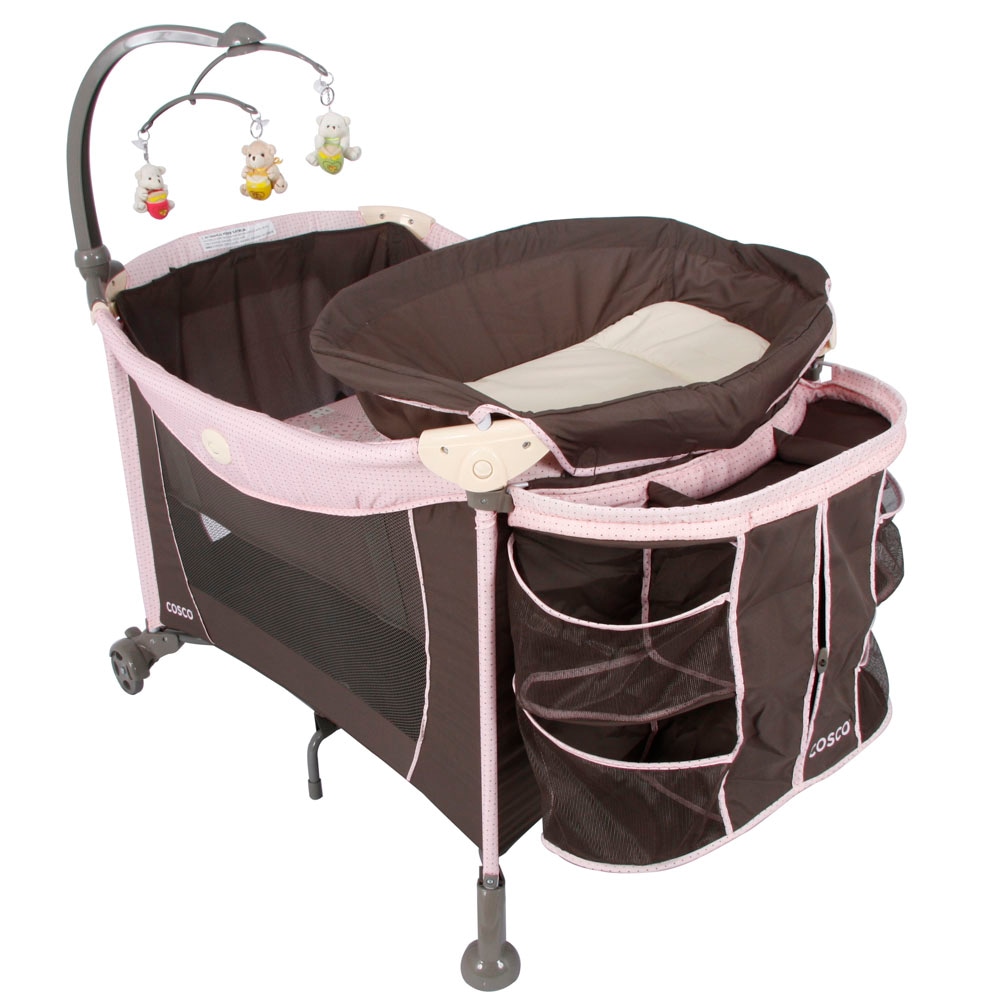 Berço Desmontável Cosco Playard H600 c/ Regulagem de Altura e Móbile