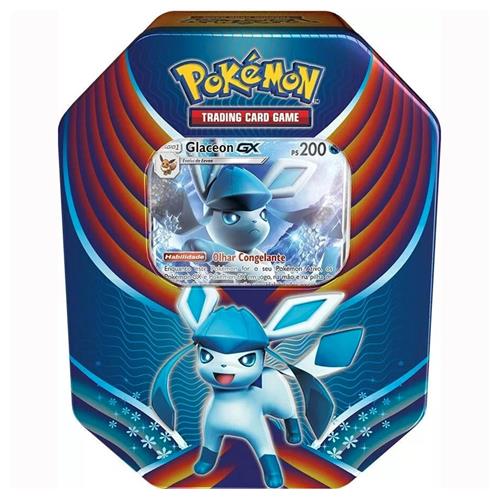 Lata Pokémon Copag Celebração De Evolução Glaceon GX 