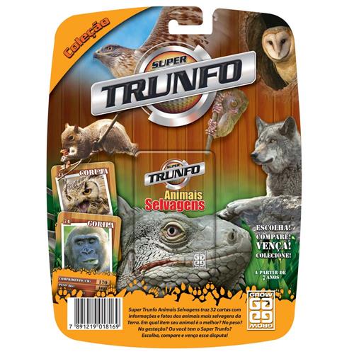 Jogo Trunfo Grow Animais Selvagens 01816 - Cartas e 