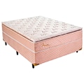Cama Box de Casal Portobel + Colchão de Casal Portobel Diplomata Light com Pillow Top e Molas Ensacadas 70x138x188 cm - Preta